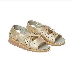 Rylee + Cru Gold Tie Sandals